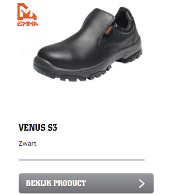 Emma Venus S3 veiligheidsschoen instapper SRC zwart | Hygienepartner.nl